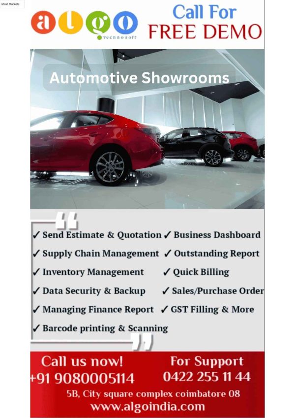 Automotive Showrooms Billing Software in Cuddalore