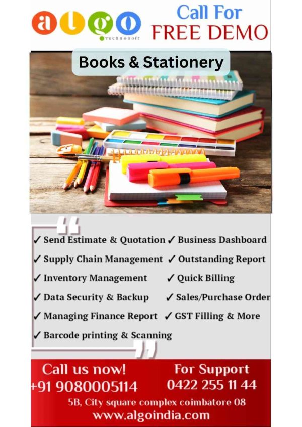 Books & Stationery Billing Software in Ariyalur