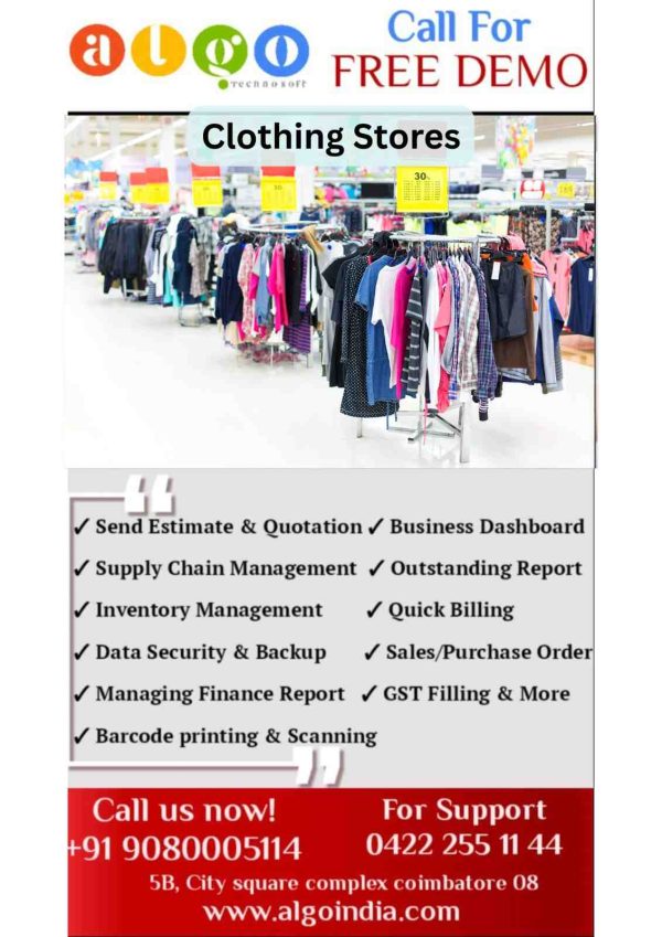 Clothing Stores Billing Software in Coimbatore