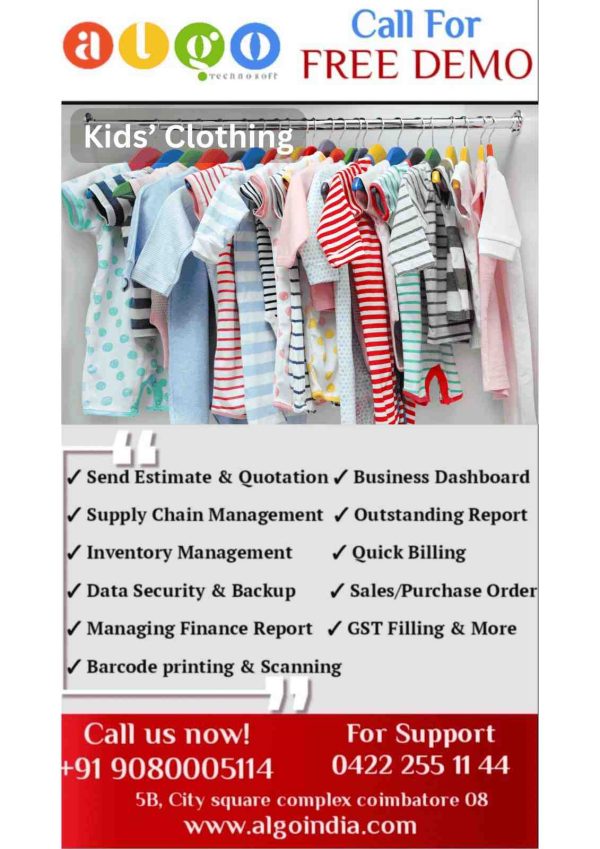 Kids’ Clothing Billing Software in Cuddalore