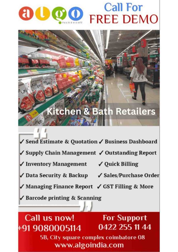 Kitchen & Bath Retailers Billing Software in Chennai