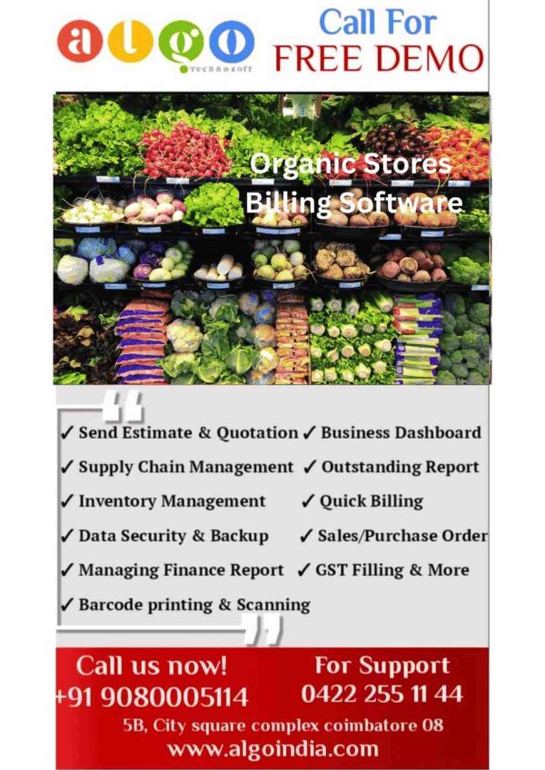 Organic Stores Billing Software in Ariyalur